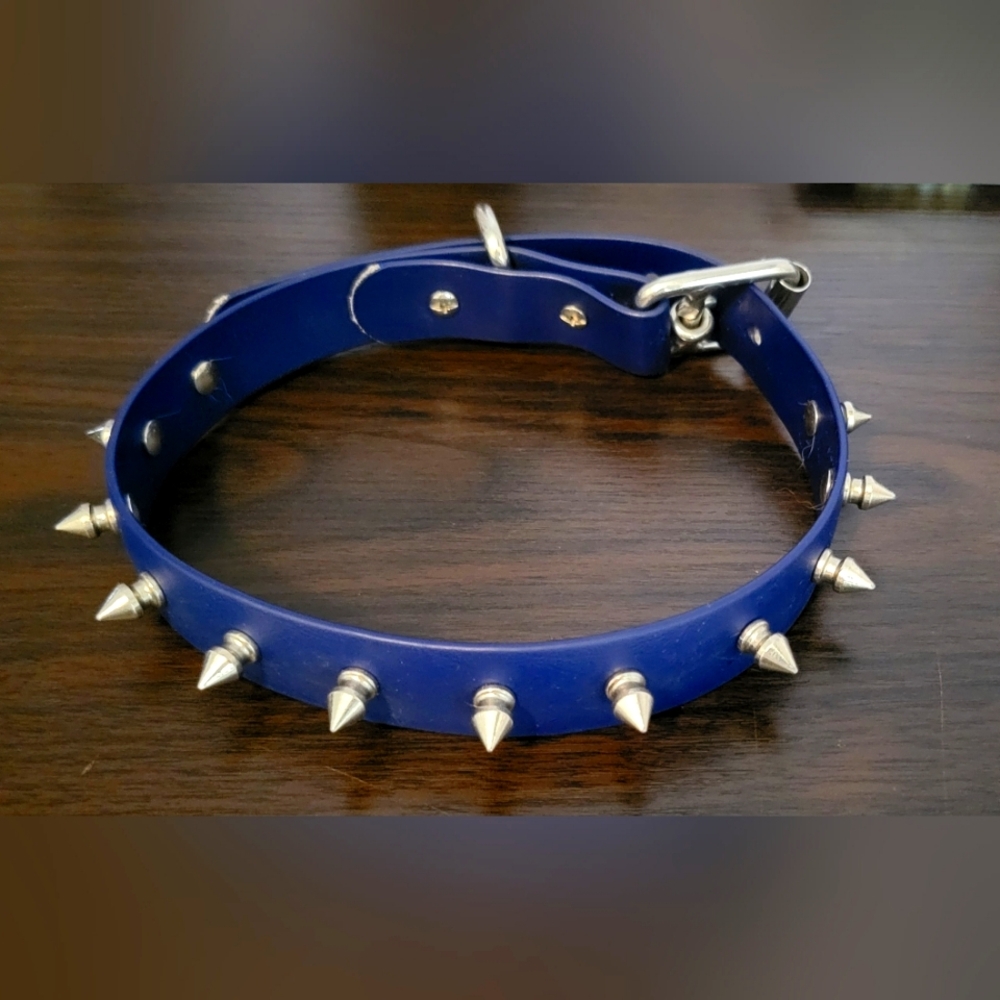 Spiked leather dog collar BNWT